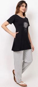 High Quality Geometric Summer Nightwear <b>Suit</b> Casual Sleepwear Everyday Comfort Cotton Quick Dry From India Supplier - Product Image 6