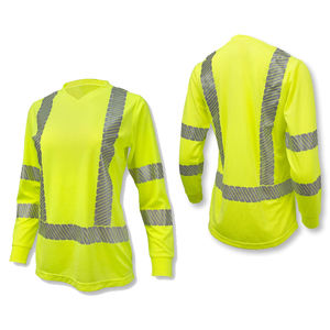 Camisetas de Trabajo de Manga Larga con Cinta Reflectante Plateada FR, Transpirables, de Alta Visibilidad, MOQ Bajo, Certificación CE, Clase de Seguridad 2, al por Mayor - Product Image 6