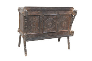 Haswani Handicrafts Vintage Wooden Majuce <b>Chest</b> Hand Carved <b>Storage</b> Cabinet Antique Rustic Furniture - Product Image 2