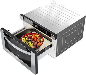 Horno Microondas de Acero Inoxidable de 24 Pulgadas, Capacidad de 1.2 Pies Cúbicos, Potencia de 1000W con 10 Niveles de Cocción Personalizables, Memoria Pies - Product Image 3