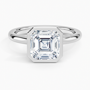 Bague BOJ 0105 en argent 925, taille Asscher, sertie d'une pierre halo, monture à griffes, solitaire, diamant 2 carats, couleur D, VVS1, moissanite certifiée GRA - Product Image 1