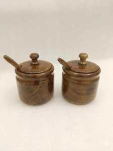 Pot à sel en bois compact avec couvercle sécurisé – Solution de rangement élégante pour cuisine, garde-manger, table à manger et aliments - Product Image 1
