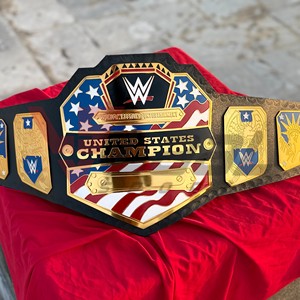 Ceintures de championnat de lutte mondiale poids lourd des États-Unis personnalisées, taille adulte, plaques en métal zinc, sangle en cuir 4 mm, titre - Product Image 1