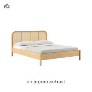 Cadre de lit king-size moderne de qualité supérieure en teck massif, ensembles de chambre à coucher de luxe assortis au placard pour hôtels, appartements, villas - Envoi postal - Product Image 1