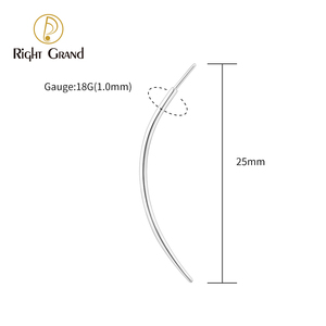 Pin de inserción de titanio sin rosca para labret, herramienta de guía cónica para perforaciones tipo barbell autocurvadas, para postes de 14/16/18G con cierre a presión - Product Image 5