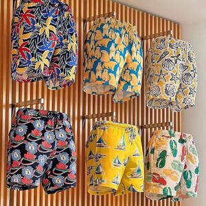 Shorts de bain pour hommes style safari, séchage rapide, pour l'été, avec logo personnalisé, doublure de compression OEM, 100 % polyester, vente en gros - Product Image 3