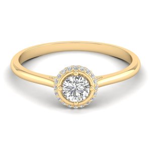 Anillo de compromiso REYES personalizable de oro macizo de 14 quilates con diamantes y halo oculto para mujer, precio al por mayor, joyería fina con certificación IGI - Product Image 6