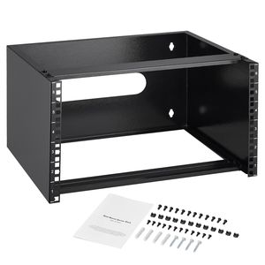 Rack di rete a parete 18U, 42U, portata massima 22,68 kg, profondità 19 pollici, con dadi per rack server, spazio 6U, profondità 14 pollici/355,6 mm, montaggio a parete - Product Image 1