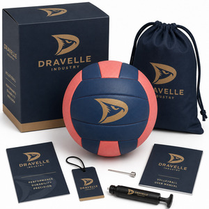 Ballon de volley-ball d'intérieur de taille officielle 5, cousu à la machine |   Ballon de match d'entraînement en cuir PU microfibre 18 panneaux, toucher doux, logo personnalisé - Product Image 3