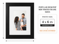 Cadre photo en MDF noir sur mesure avec passe-partout blanc pour affichage sur bureau, mur de galerie, décoration intérieure
