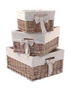 Panier de rangement artisanal en jacinthe d'eau durable, fabriqué au Vietnam, vente en gros directe d'usine, avec doublure et couvercle en lin lavable - Product Image 4