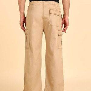 Pantalones Cargo Color Caqui para Hombre, Cierre con Cordón, Múltiples Bolsillos, Poliéster/Algodón Ecológico, Estilo Casual, para Otoño - Product Image 5