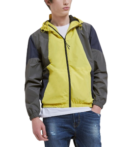 Chaqueta Deportiva con Capucha y Bloques de Color para Hombre, Cortavientos, con Cierre de Cremallera, Informal, para Otoño, Material de Poliéster - Product Image 1