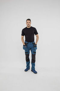 กางเกงทำงานนิรภัยแบบสะท้อนแสงสำหรับผู้ชาย ราคาประหยัด มีกระเป๋าหลายช่อง เหมาะสำหรับงานก่อสร้าง - Product Image 4