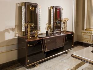 Juego de Comedor de Madera de Teca Sólida de Estilo Moderno de Mediados de Siglo, Negro y Dorado, 7 Piezas, Mesa Rectangular Antigua, para Hotel, Apartamento, Villa, Hogar - Product Image 2