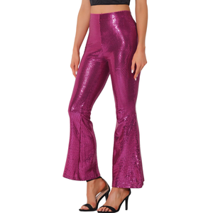 Pantalones de Mujer Transpirables con Lentejuelas Brillantes, Elásticos, Brillantes, de Verano, de Cintura Media, con Frente Plano, con Opciones OEM y ODM - Product Image 2