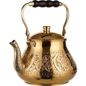 Western Vintage Metal Tea <b>Kettle</b> With Lid And Handle Ornate Design For Kitchen Use Handmade Tea Pot On Sale - Product Image 6
