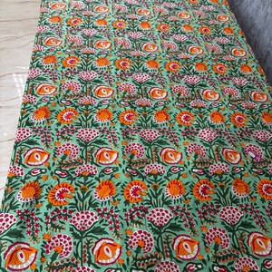 Floral Printed Cotton <b>Tablecloth</b> Indian Block Print Woven Cotton <b>Tablecloth</b> Customizable Waterproof Eco-Friendly Modern Durable - Product Image 2