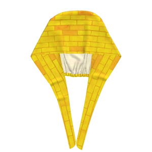 Custom Print Yellow Brick Pattern Scrub Cap - Adjustable Cotton Surgical Hat with <b>Tie</b> Back Wholesale Breathable Medical Headwear - Product Image 3