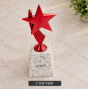 Trophée Étoile en Alliage de Zinc Écologique Rouge avec Base en Marbre, Récompense Sportive, Gravure Personnalisée, Impression UV, 10,5 Pouces, Modèle 796 - Product Image 4