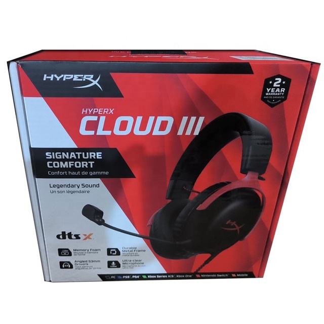 Hyper X Cloud 3 Black/red Wired Gaming Headset Cloud III Headphone Hot Sell Original