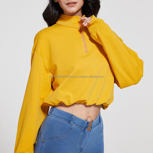 Sudadera Deportiva de Manga Larga con Capucha para Mujer, 100% Algodón, Lisa, para Correr, Fitness, con Media Cremallera y Tirantes Ajustables para Deportes de Invierno - Product Image 3