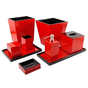 Hotel <b>bathroom</b> <b>set</b> great quality lacquered bath countertop <b>accessories</b> toilet vanity organizers - Product Image 6