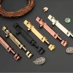 Solid Brass <b>Security</b> Door <b>Bolt</b> with Antique Brass Slide Latch Lock Easy Installation for Wooden Doors & Cabinets Luxury Modern - Product Image 1