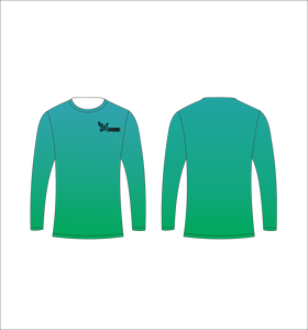 T-shirt de pêche à séchage rapide Teal à manches longues, sublimation, performance athlétique - Product Image 1