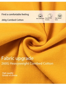 Camiseta de hombre de algodón de color sólido, holgada, personalizada, con logotipo bordado, 260g, precio de fábrica de Bangladesh y China, para envíos transfronterizos. - Product Image 3