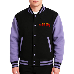 Chaqueta Varsity de Alta Calidad para Hombre, 100% Algodón, con Capucha, Impermeable, con Logotipo Personalizado en la Parte Delantera, Cálida, de Dos Tonos, Estilo Urbano para Invierno - Product Image 5
