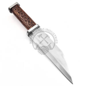 Nouveau couteau Seax artisanal à nœuds celtiques gravés avec manche en bois, meilleur couteau de survie et de chasse pour l'extérieur, couteau sax médiéval - Product Image 2