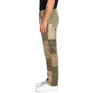 Pantalones Vaqueros de Alta Calidad con Diseño de Parches para Hombre, Corte Relajado, Mezcla de Algodón, Bolsillos, Estilo Casual, Duraderos para Uso Diario - Product Image 6