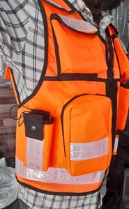 Veste tactique médicale orange unisexe, gilet de sécurité, bandes réfléchissantes, plusieurs poches, détection des aiguilles, uniforme de garde - Product Image 3