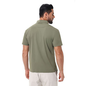 Chemise de golf de luxe pour homme 2026 à boutons, séchage rapide, respirante, manches courtes, haute qualité, personnalisable, en tissu tricoté et tissé - Product Image 2
