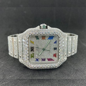 Eleva Tu Estilo con Nuestro Último Reloj de Pulsera de Cuarzo con Cronógrafo Digital, Caja Cuadrada Plateada Unisex, Diamantes Cultivados en Laboratorio VVS, Edición Limitada - Product Image 3