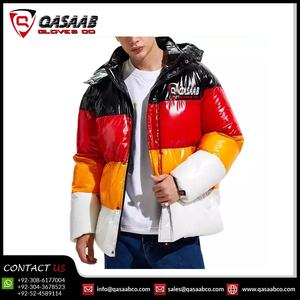 Fashion Winter Bumper Jackets Men Hooded Long-Zippers Patchwork Casual Shinning-Clothing Puffer <b>Coat</b> Jackets - Product Image 2