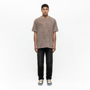 Customized Logo Men's Oversize Washed Cotton T-Shirt O-Neck Short Sleeve Solid Color Casual <b>Plus</b> <b>Size</b> Jersey Knit Blank Front - Product Image 6