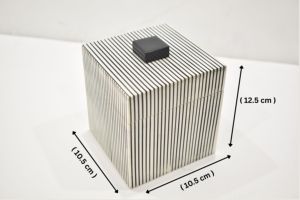 Black White Striped Decorative Storage <b>Box</b> with Lid MDF Resin Modern Home Organizer - Product Image 4
