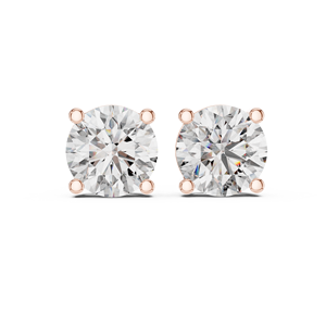 Boucles d'oreilles en or 14 carats avec diamants ronds brillants de 8 mm cultivés en laboratoire, certifiés IGI, couleur E, diamants synthétiques, bijoux tendance pour femmes - Product Image 1