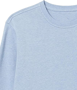 เสื้อสเวตเชิ้ตคอกลมสีฟ้าอ่อนสำหรับผู้ชาย ผ้าฝ้าย 100% ทรงปกติ สีพื้น ลำลอง ถักทอ เหมาะสำหรับใส่ในฤดูใบไม้ร่วง - Product Image 5