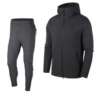 Trajes Deportivos de Invierno para Hombre, Corte Ajustado, Tallas Grandes, 100% Algodón, Felpa, Ropa Deportiva para Correr, a la Moda