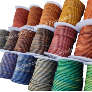 Cordon en cuir rond antique, tailles personnalisées, accessoires de bricolage pour la fabrication de bijoux, tressage et lacage, avec des perles, emballés dans un sac - Product Image 1