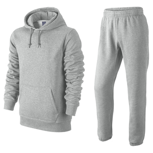 High Quality Custom Logo Two-Piece Fitness Sweatsuit for Men Solid Color Plain Tracksuit Hoodie Casual Shirt <b>Pants</b> Casual Style - Product Image 1