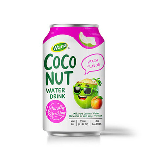 Purée de coco NFC prête à boire, saveur pêche, 330 ml, stérilisée, hydratation naturelle rafraîchissante, prix d'usine, boisson OEM ODM - Product Image 1