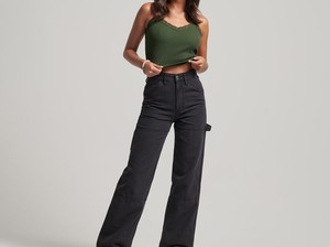 Jeans amples pour femmes de qualité supérieure personnalisables, col montant, denim délavé, prix abordable, exportés, longueur complète, style décontracté - Product Image 5