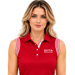 Burgundy Equestrian Sleeveless Patch Collar <b>Polo</b> Shirt for <b>Women</b> Slim Fit Horse Riding Training <b>Top</b> Custom Wholesale Performance - Product Image 3