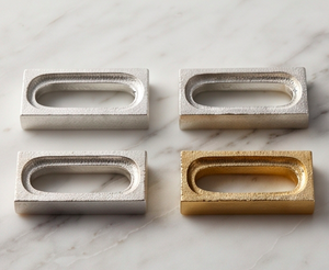 Modern Geometric Metal <b>Napkin</b> Rings Set <b>Silver</b> Gold Rectangular Table Decor For Home And Dining Use - Product Image 5