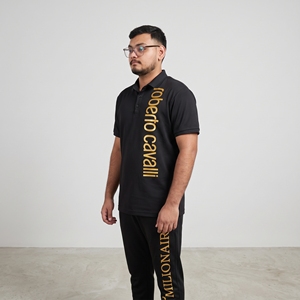 Ensemble de survêtement pour homme, polo noir et pantalon de jogging, logo personnalisé, vêtements de sport décontractés, ensemble deux pièces - Product Image 1