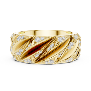 Anillo de Compromiso Vinson Project Art Deco con Banda Ancha de Moissanita Creada en Laboratorio de 2 Quilates, Acero Inoxidable y Oro Rosa de 14K - Product Image 1